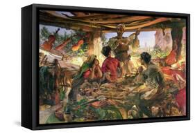 Stradivarius in His Workshop at Cremona, 1913-Edgar Bundy-Framed Premier Image Canvas