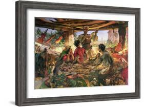 Stradivarius in His Workshop at Cremona, 1913-Edgar Bundy-Framed Giclee Print