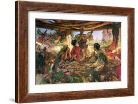 Stradivarius in His Workshop at Cremona, 1913-Edgar Bundy-Framed Giclee Print