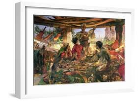 Stradivarius in His Workshop at Cremona, 1913-Edgar Bundy-Framed Giclee Print