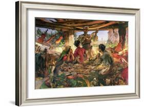 Stradivarius in His Workshop at Cremona, 1913-Edgar Bundy-Framed Giclee Print
