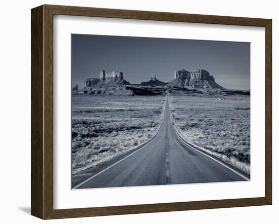 Straight Road Cutting Through Landscape of Monument Valley, Utah, USA-Gavin Hellier-Framed Photographic Print