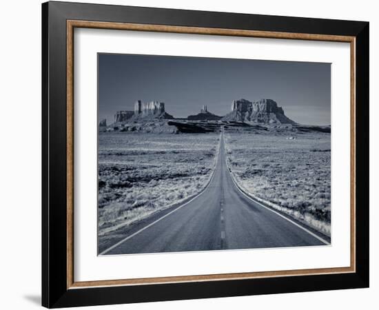 Straight Road Cutting Through Landscape of Monument Valley, Utah, USA-Gavin Hellier-Framed Photographic Print