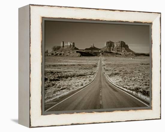 Straight Road Cutting Through Landscape of Monument Valley, Utah, USA-Gavin Hellier-Framed Premier Image Canvas