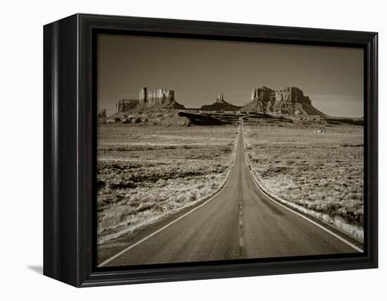 Straight Road Cutting Through Landscape of Monument Valley, Utah, USA-Gavin Hellier-Framed Premier Image Canvas