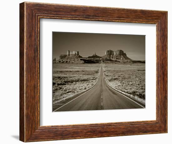 Straight Road Cutting Through Landscape of Monument Valley, Utah, USA-Gavin Hellier-Framed Photographic Print