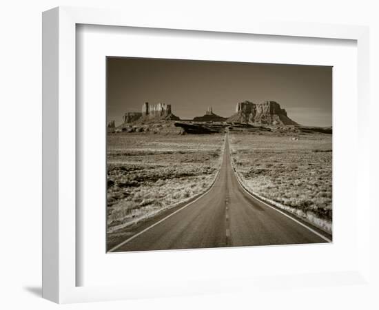 Straight Road Cutting Through Landscape of Monument Valley, Utah, USA-Gavin Hellier-Framed Photographic Print