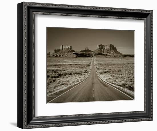 Straight Road Cutting Through Landscape of Monument Valley, Utah, USA-Gavin Hellier-Framed Photographic Print