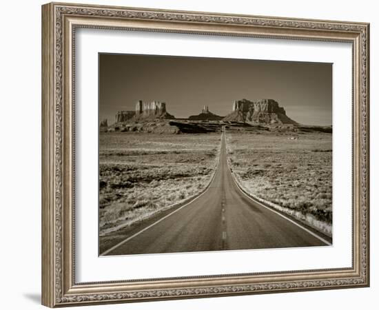 Straight Road Cutting Through Landscape of Monument Valley, Utah, USA-Gavin Hellier-Framed Photographic Print