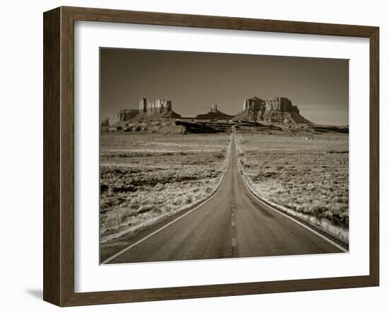 Straight Road Cutting Through Landscape of Monument Valley, Utah, USA-Gavin Hellier-Framed Photographic Print