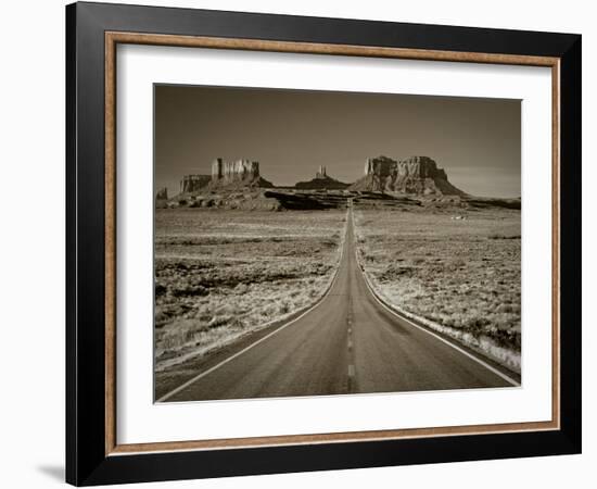 Straight Road Cutting Through Landscape of Monument Valley, Utah, USA-Gavin Hellier-Framed Photographic Print