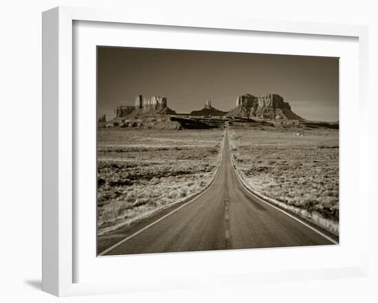 Straight Road Cutting Through Landscape of Monument Valley, Utah, USA-Gavin Hellier-Framed Photographic Print