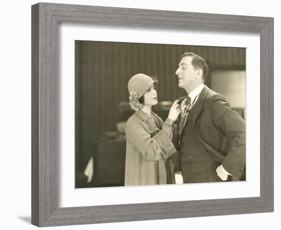 Straightening Tie-null-Framed Photo