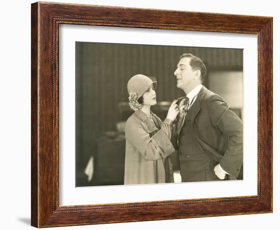 Straightening Tie-null-Framed Photo