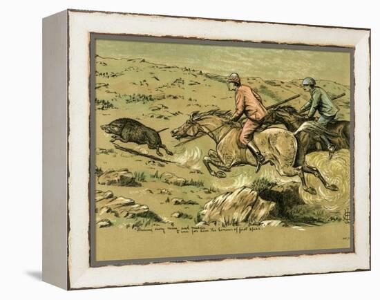 Straining Every Nerve and Muscle to Win for Him the Honour of First Spear, Late 19th Century-null-Framed Premier Image Canvas