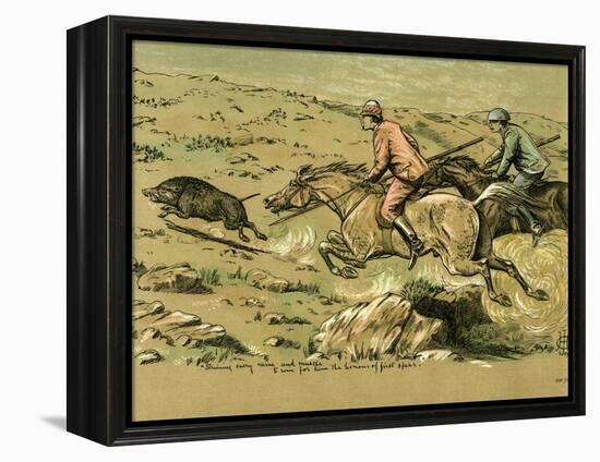 Straining Every Nerve and Muscle to Win for Him the Honour of First Spear, Late 19th Century-null-Framed Premier Image Canvas