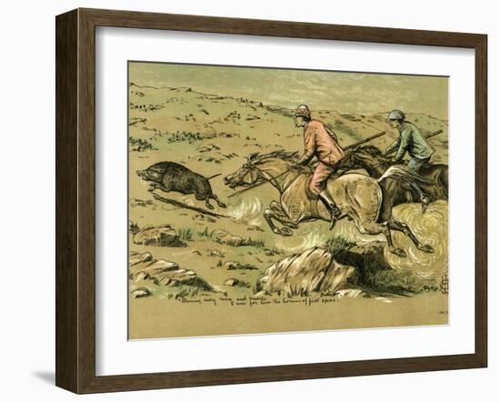 Straining Every Nerve and Muscle to Win for Him the Honour of First Spear, Late 19th Century-null-Framed Giclee Print