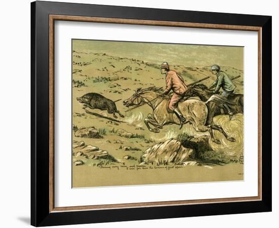 Straining Every Nerve and Muscle to Win for Him the Honour of First Spear, Late 19th Century-null-Framed Giclee Print