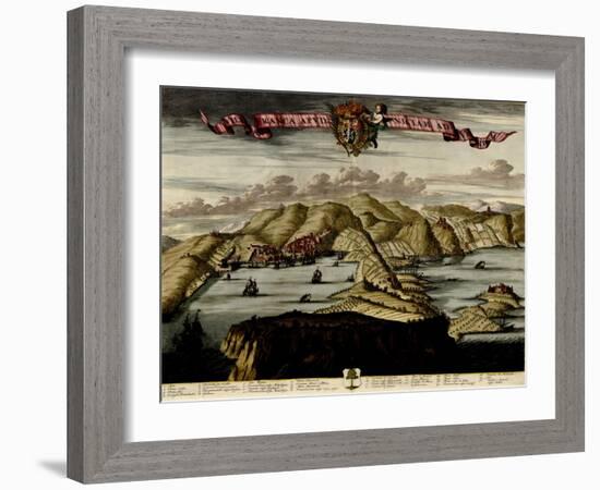 Straits and Defenses at Gibraltar - 1700-Anna Beeck-Framed Art Print