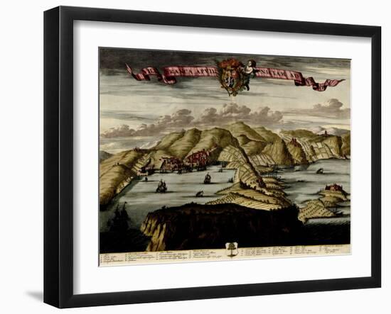 Straits and Defenses at Gibraltar - 1700-Anna Beeck-Framed Art Print