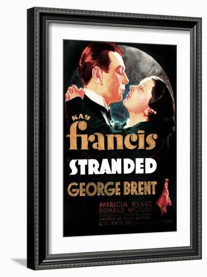 Stranded, US poster art, George Brent, Kay Francis, 1935-null-Framed Art Print