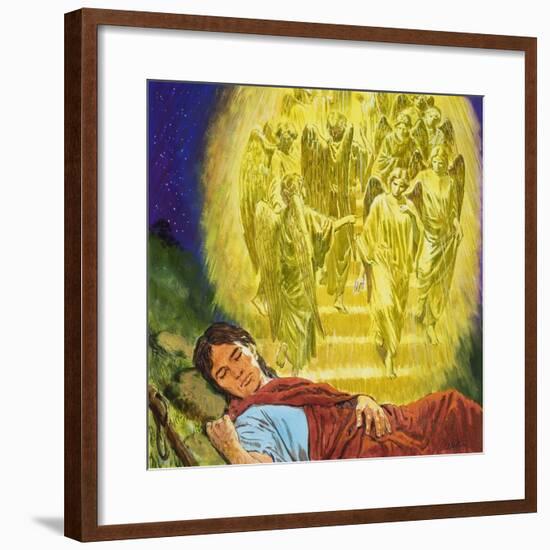 Strange Dreams from the Bible: Jacob's Ladder-Clive Uptton-Framed Giclee Print