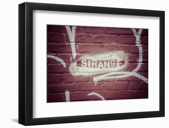 Strange Graffiti in Williamsburg neighbourhood, Brooklyn, New York, USA-Andrea Lang-Framed Photographic Print