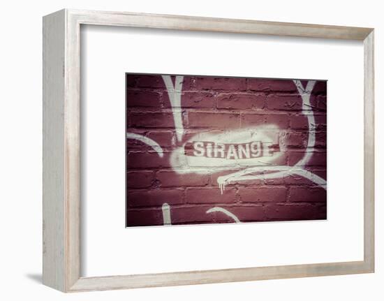 Strange Graffiti in Williamsburg neighbourhood, Brooklyn, New York, USA-Andrea Lang-Framed Photographic Print