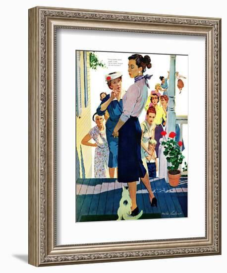 Strangers in Town, 2 - Saturday Evening Post "Leading Ladies", May 30, 1959 pg.19-Mike Ludlow-Framed Giclee Print