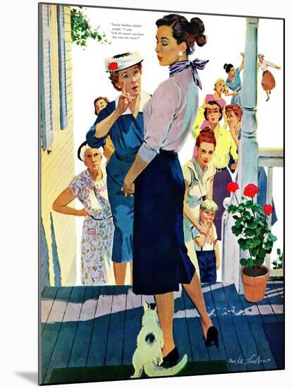 Strangers in Town, 2 - Saturday Evening Post "Leading Ladies", May 30, 1959 pg.19-Mike Ludlow-Mounted Giclee Print