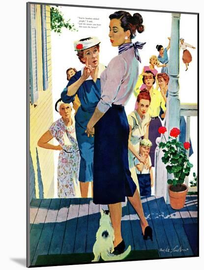 Strangers in Town, 2 - Saturday Evening Post "Leading Ladies", May 30, 1959 pg.19-Mike Ludlow-Mounted Giclee Print