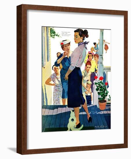 Strangers in Town, 2 - Saturday Evening Post "Leading Ladies", May 30, 1959 pg.19-Mike Ludlow-Framed Giclee Print