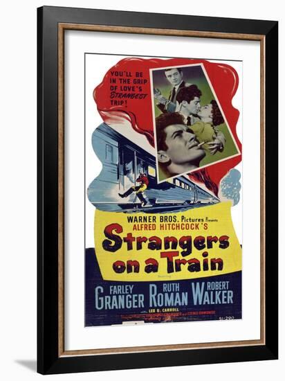 STRANGERS ON A TRAIN-null-Framed Premium Giclee Print