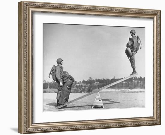 Strapping More Equipment to Trooper Who Wears "General Purpose Bag", Adds 125 lbs More Weight-Hank Walker-Framed Photographic Print