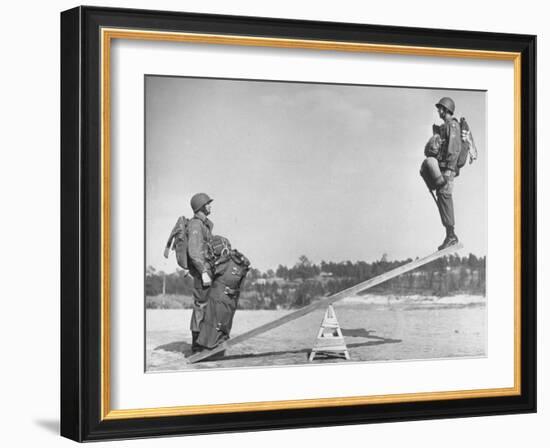 Strapping More Equipment to Trooper Who Wears "General Purpose Bag", Adds 125 lbs More Weight-Hank Walker-Framed Photographic Print
