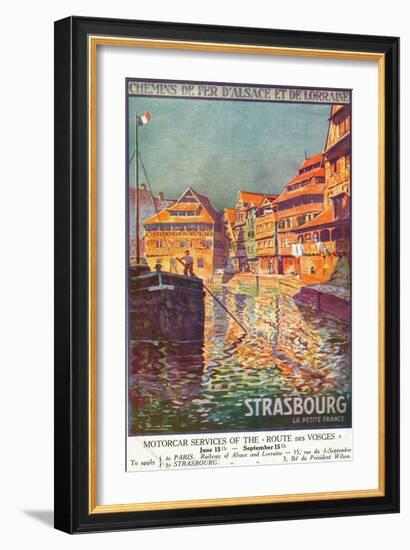 Strasbourg, France - View of a Man Steering a Ship, Alsace and Lorraine Railways, c.1920-Lantern Press-Framed Art Print