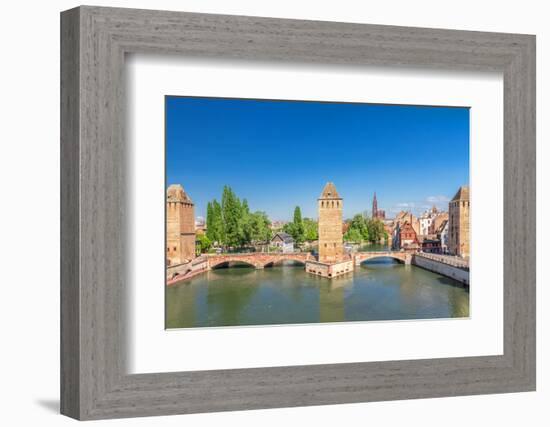 Strasbourg, Medieval Bridge Ponts Couverts. Alsace, France.-g215-Framed Photographic Print