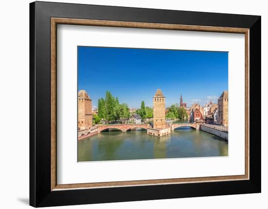 Strasbourg, Medieval Bridge Ponts Couverts. Alsace, France.-g215-Framed Photographic Print