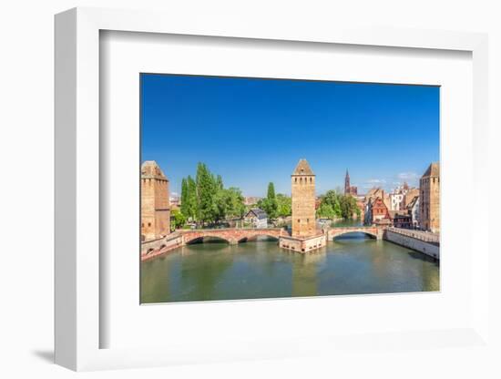 Strasbourg, Medieval Bridge Ponts Couverts. Alsace, France.-g215-Framed Photographic Print