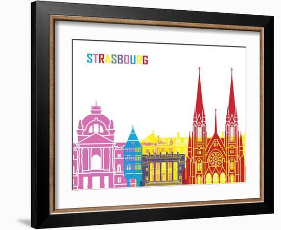 Strasbourg Skyline Pop-paulrommer-Framed Art Print