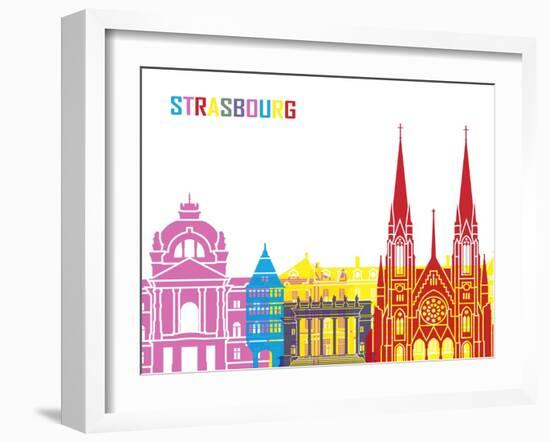 Strasbourg Skyline Pop-paulrommer-Framed Art Print