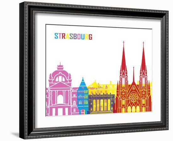 Strasbourg Skyline Pop-paulrommer-Framed Art Print