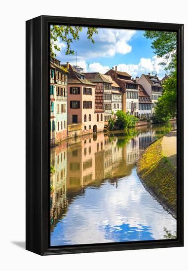 Strasbourg, Water Canal in Petite France Area, Unesco Site. Alsace.-stevanzz-Framed Premier Image Canvas