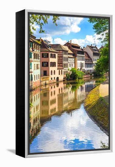 Strasbourg, Water Canal in Petite France Area, Unesco Site. Alsace.-stevanzz-Framed Premier Image Canvas