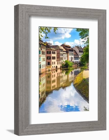 Strasbourg, Water Canal in Petite France Area, Unesco Site. Alsace.-stevanzz-Framed Photographic Print