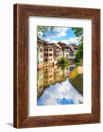 Strasbourg, Water Canal in Petite France Area, Unesco Site. Alsace.-stevanzz-Framed Photographic Print