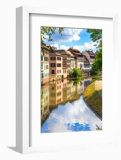 Strasbourg, Water Canal in Petite France Area, Unesco Site. Alsace.-stevanzz-Framed Photographic Print