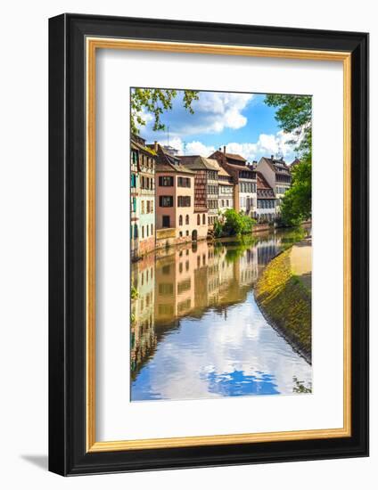 Strasbourg, Water Canal in Petite France Area, Unesco Site. Alsace.-stevanzz-Framed Photographic Print