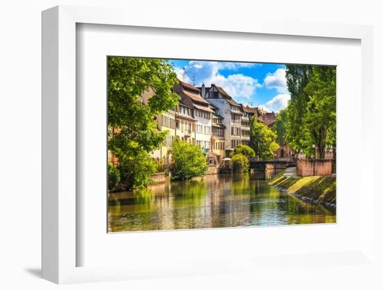 Strasbourg, Water Canal in Petite France Area, Unesco Site. Alsace.-stevanzz-Framed Photographic Print