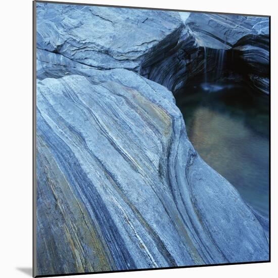 Strata in Rock Formation Along Verzasca River-Micha Pawlitzki-Mounted Photographic Print